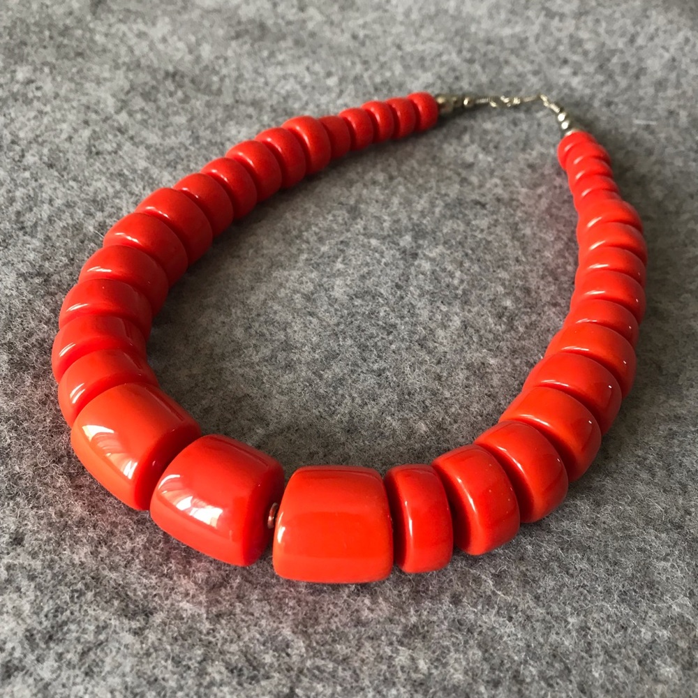 Orange Statement Necklace - image 2